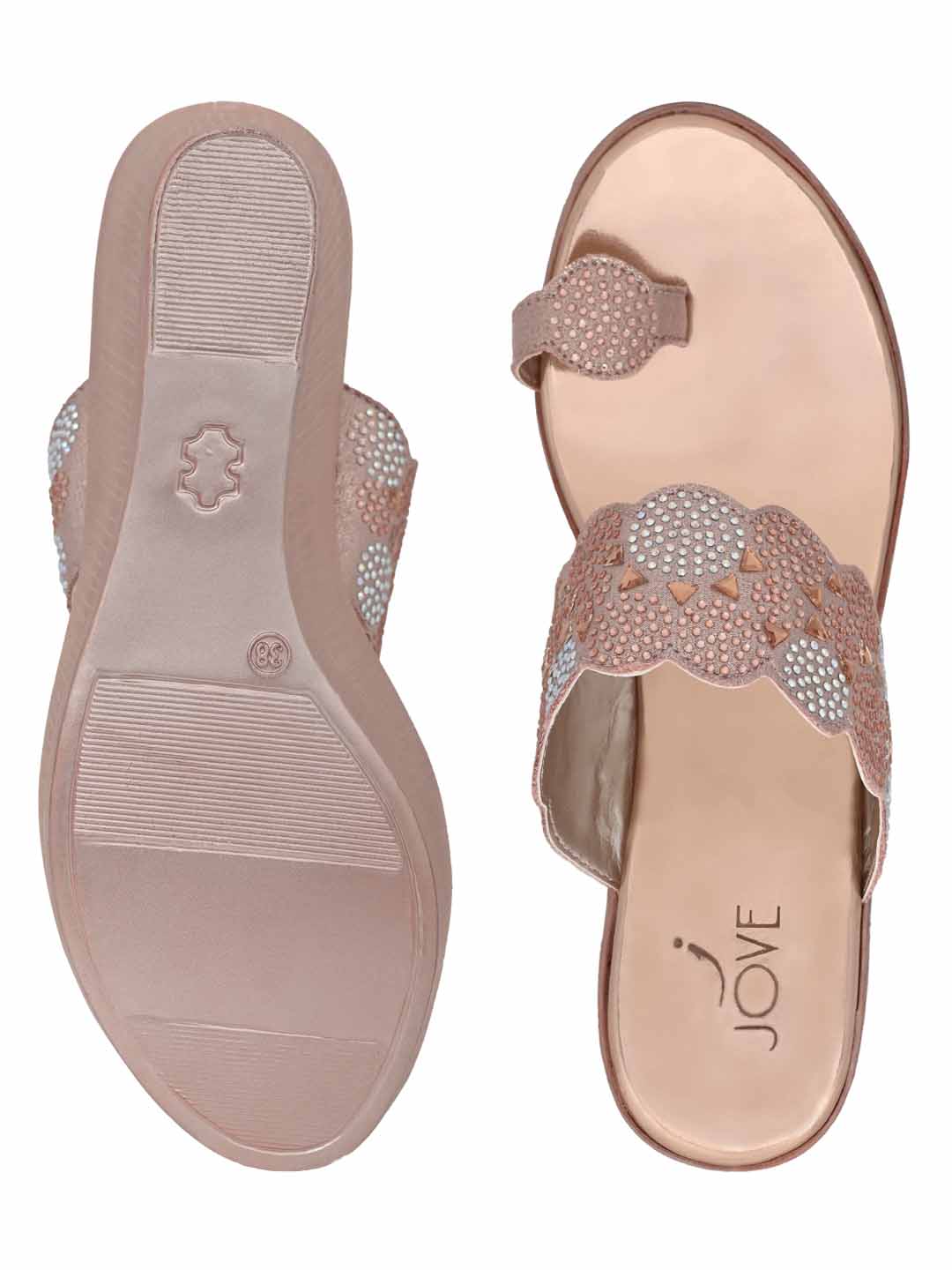 Footwear, Women Footwear, ROSE GOLD, One Toe Heel Sandals