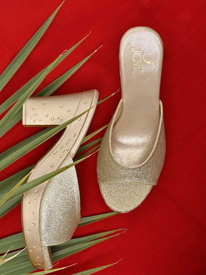 Footwear, Women Footwear, Golden Sandals