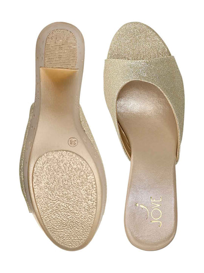 Footwear, Women Footwear, Golden Sandals