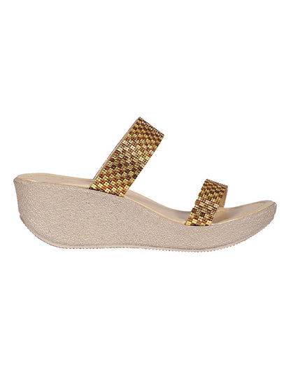 Footwear, Women Footwear, GOLD /BEIGE, Platform Sandals