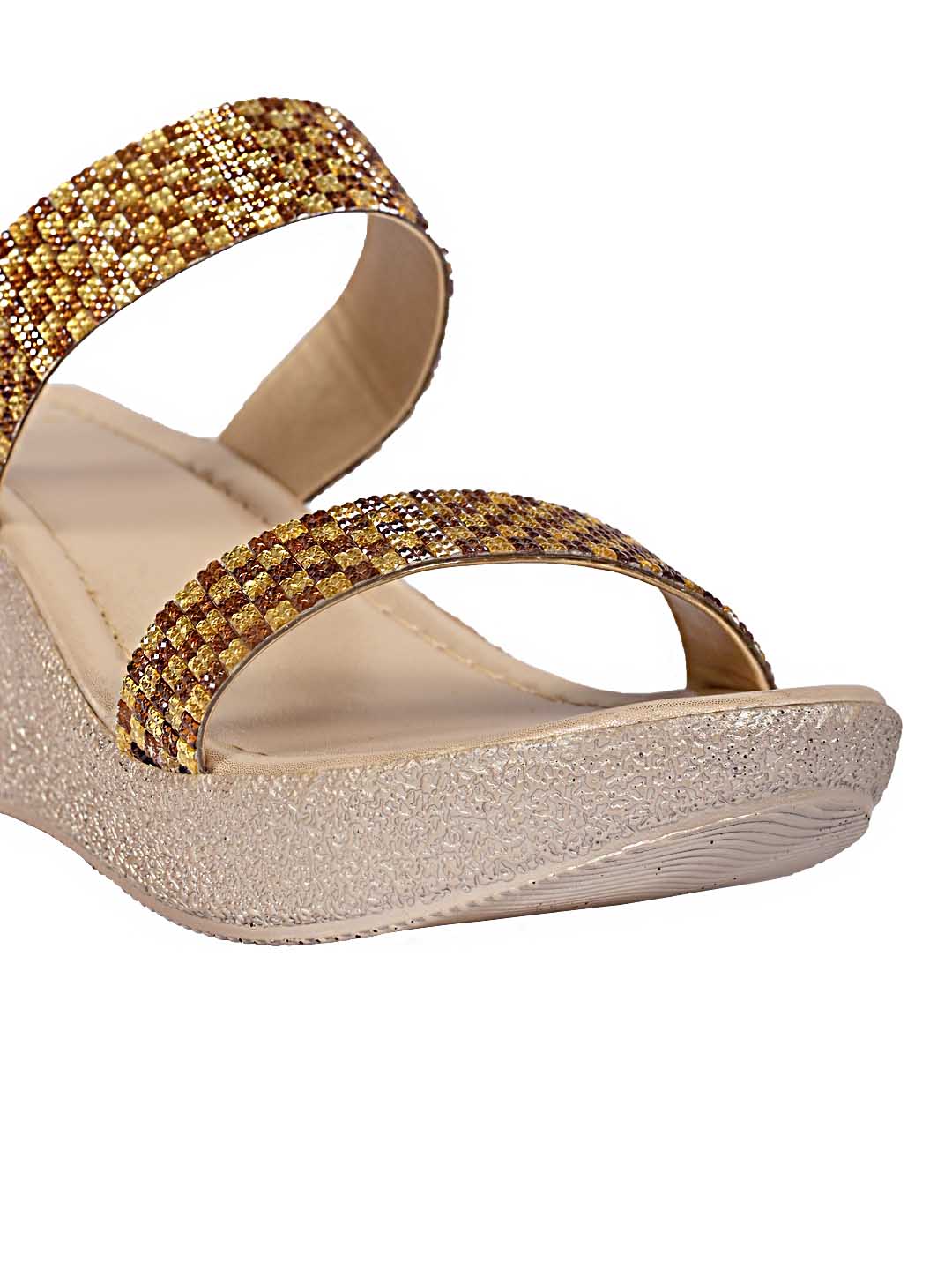 Footwear, Women Footwear, GOLD /BEIGE, Platform Sandals