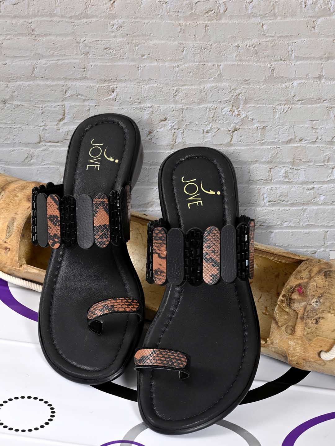 Footwear, Women Footwear, Black Sandals