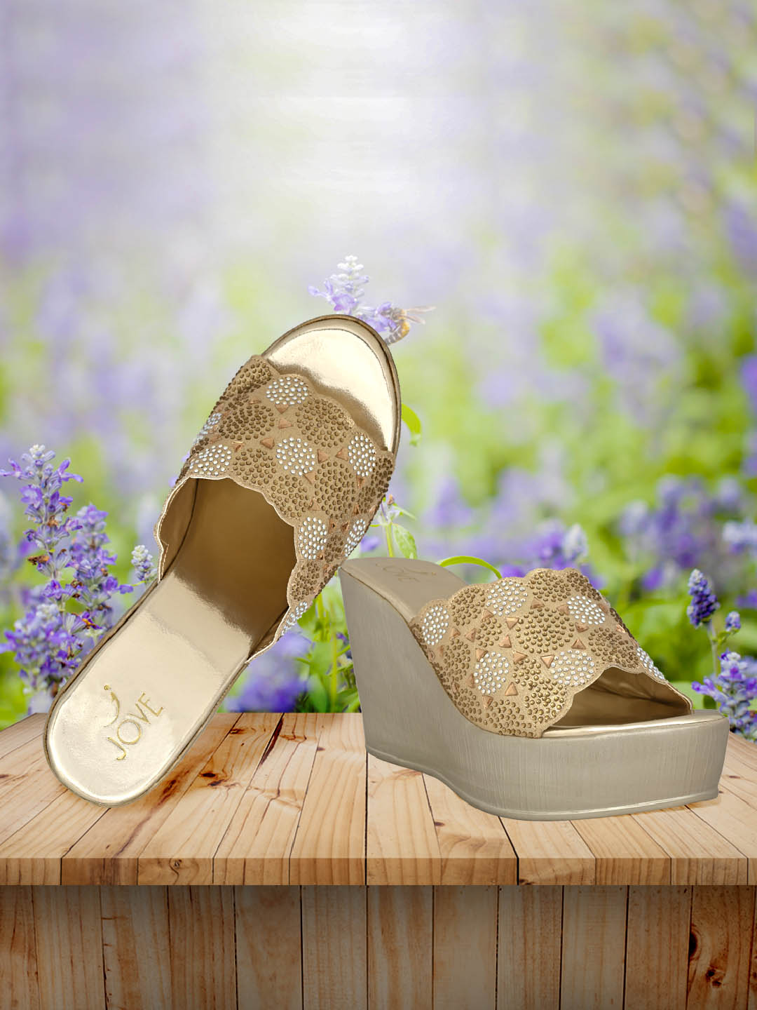 Footwear, Women Footwear, GOLD, Platform Sandals