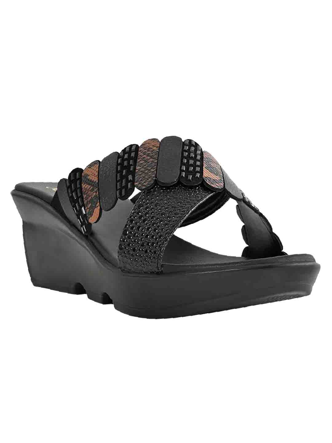 Footwear, Women Footwear, Black Wedges