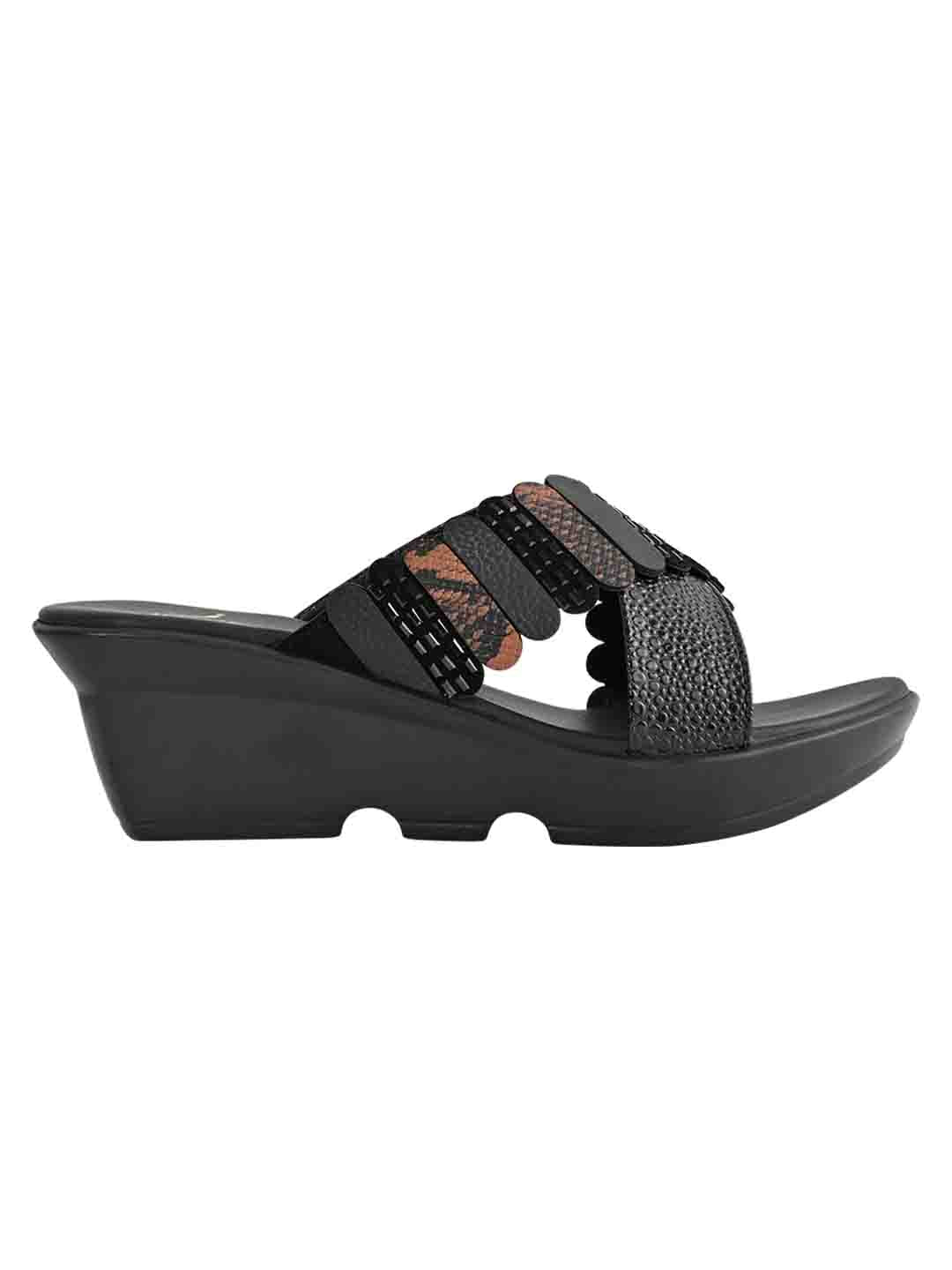 Footwear, Women Footwear, Black Wedges