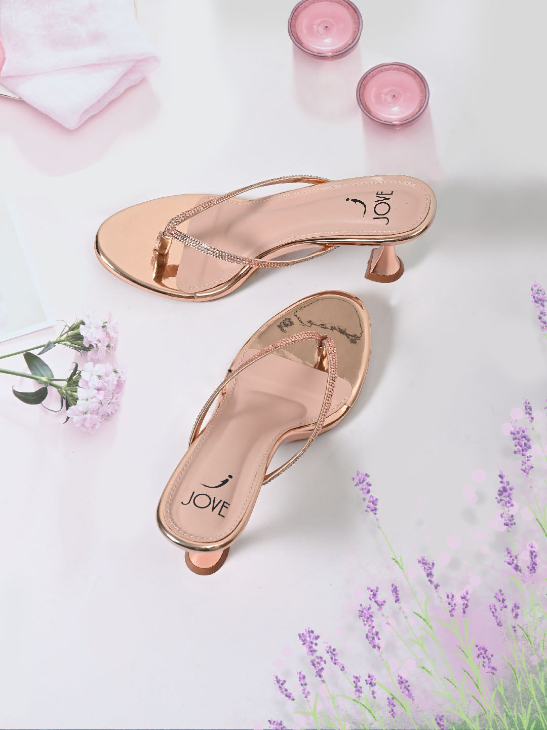 Footwear, Women Footwear, ROSE GOLD, T-Strap Sandals