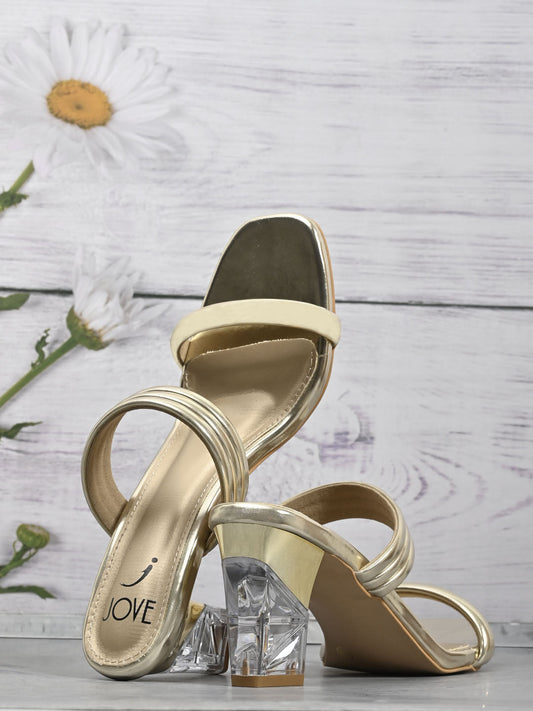 Footwear, Women Footwear, GOLD, Heel Sandals