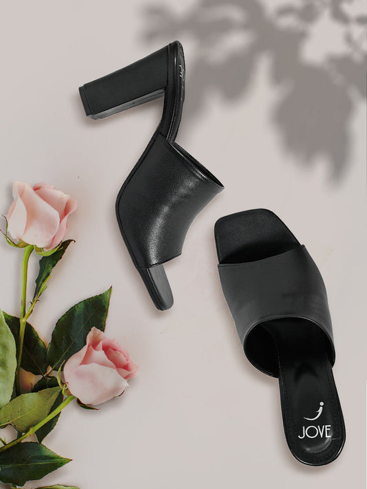 Footwear, Women Footwear, BLACK, Open Toe Heel Sandals