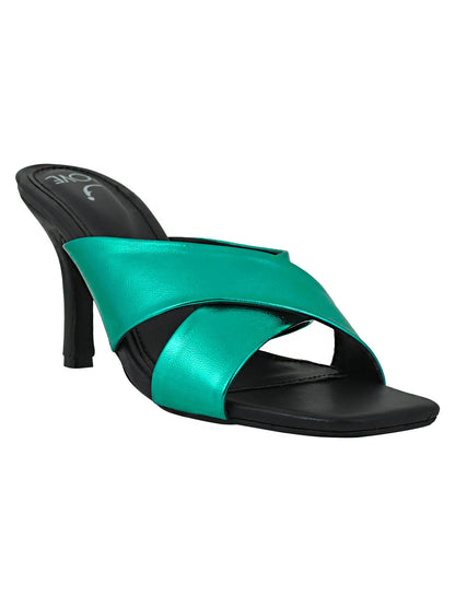 Footwear, Women Footwear, GREEN, Heel Sandals