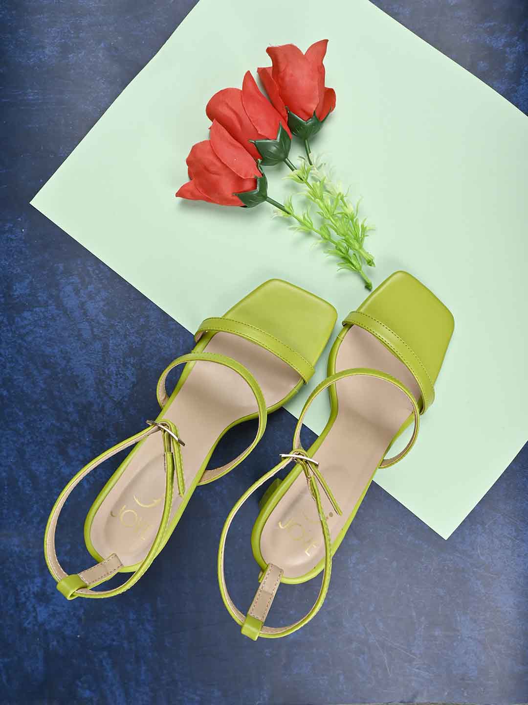 Footwear, Women Footwear, Green Sandals