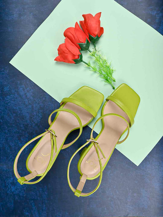 Footwear, Women Footwear, Green Sandals