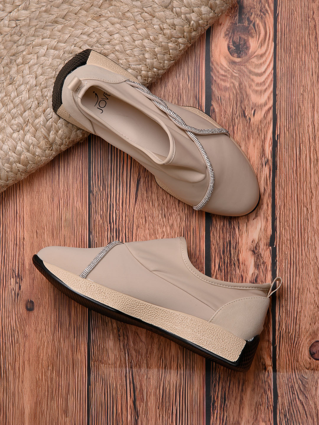 Women, Women Footwear, Beige Loafers