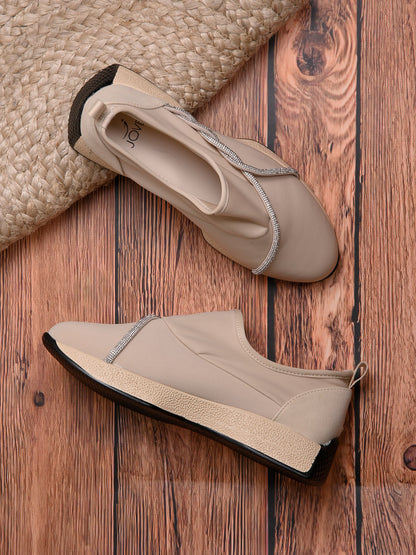 Women, Women Footwear, Beige Loafers