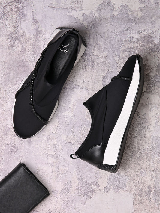 Women, Women Footwear, Black Loafers