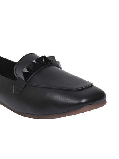 Women, Women Footwear, Black Loafers