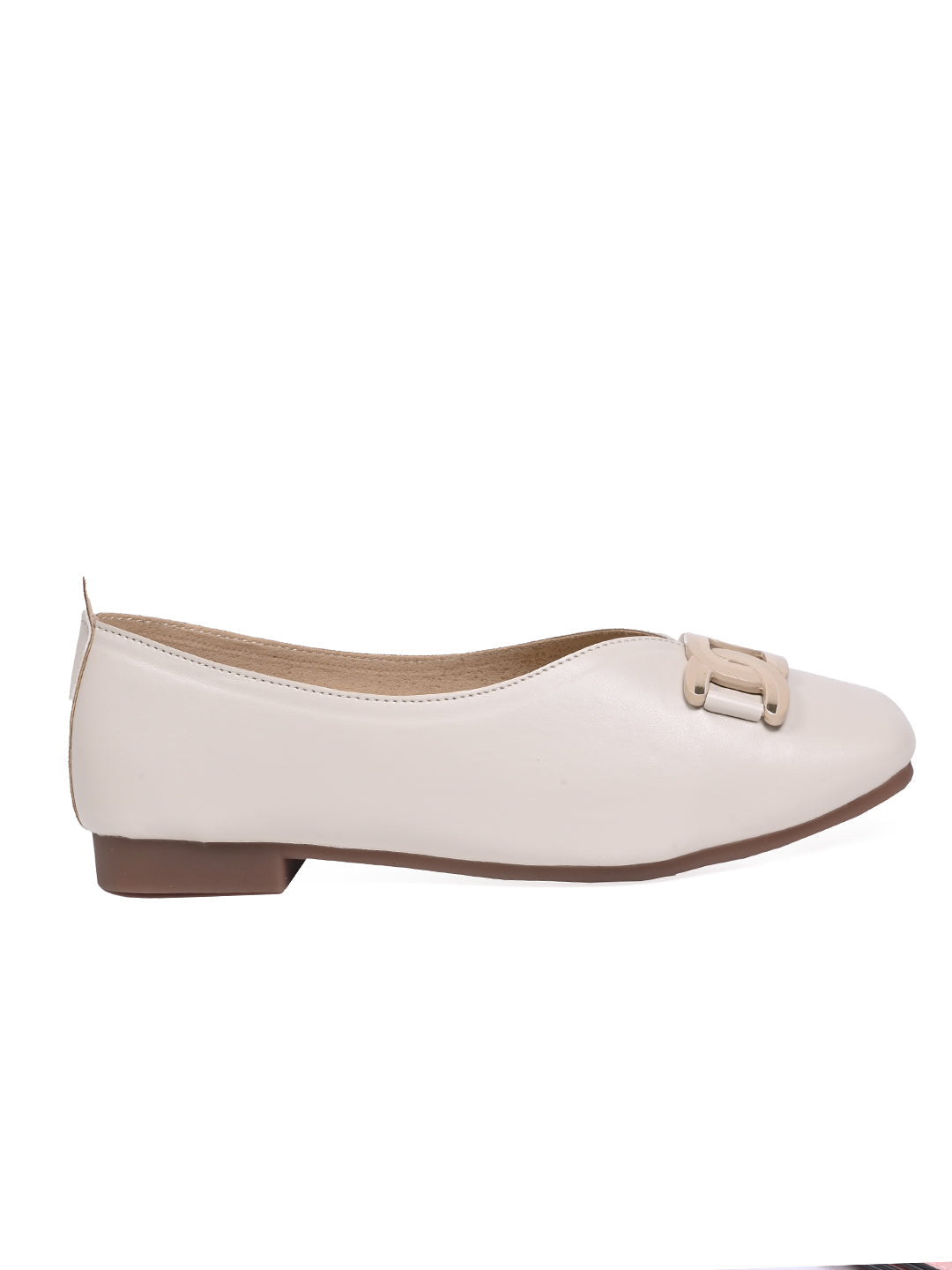 Women, Women Footwear, Off White Ballerinas