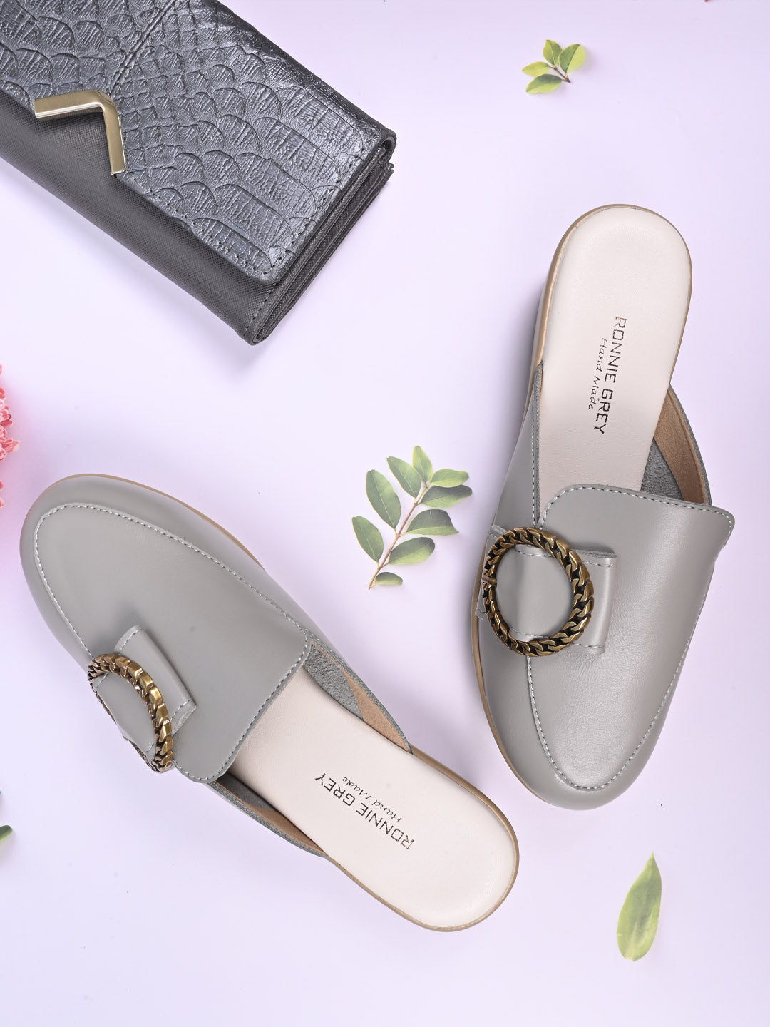 Women, Women Footwear, Grey Mules