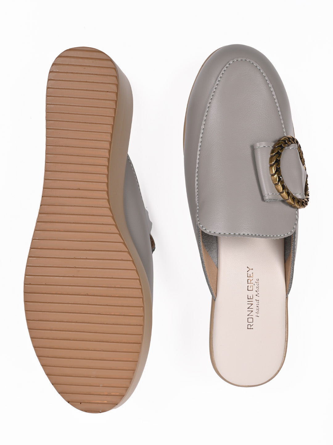 Women, Women Footwear, Grey Mules