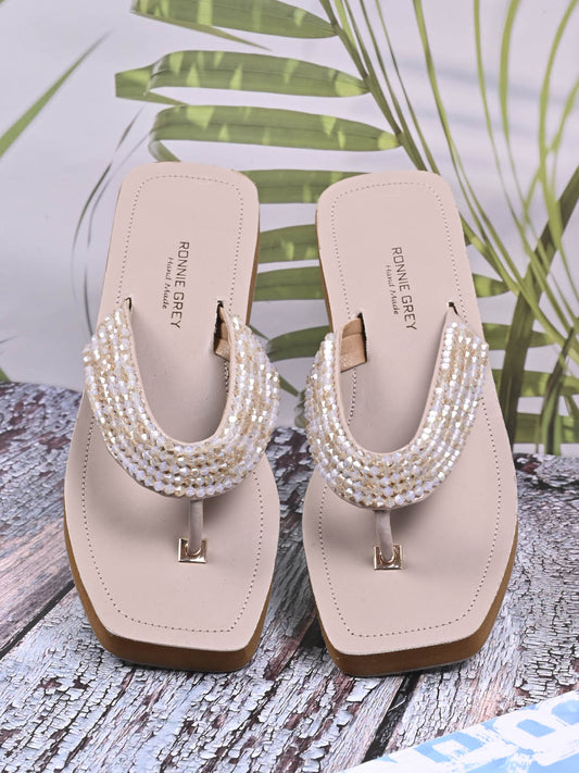 Women, Women Footwear, Nude T-strap Flats