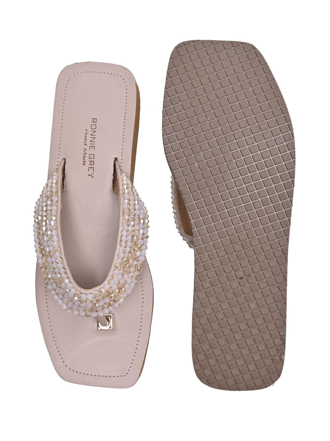 Women, Women Footwear, Nude T-strap Flats