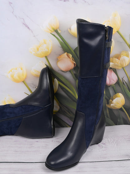 Women, Women Footwear, Navy Blue Boots