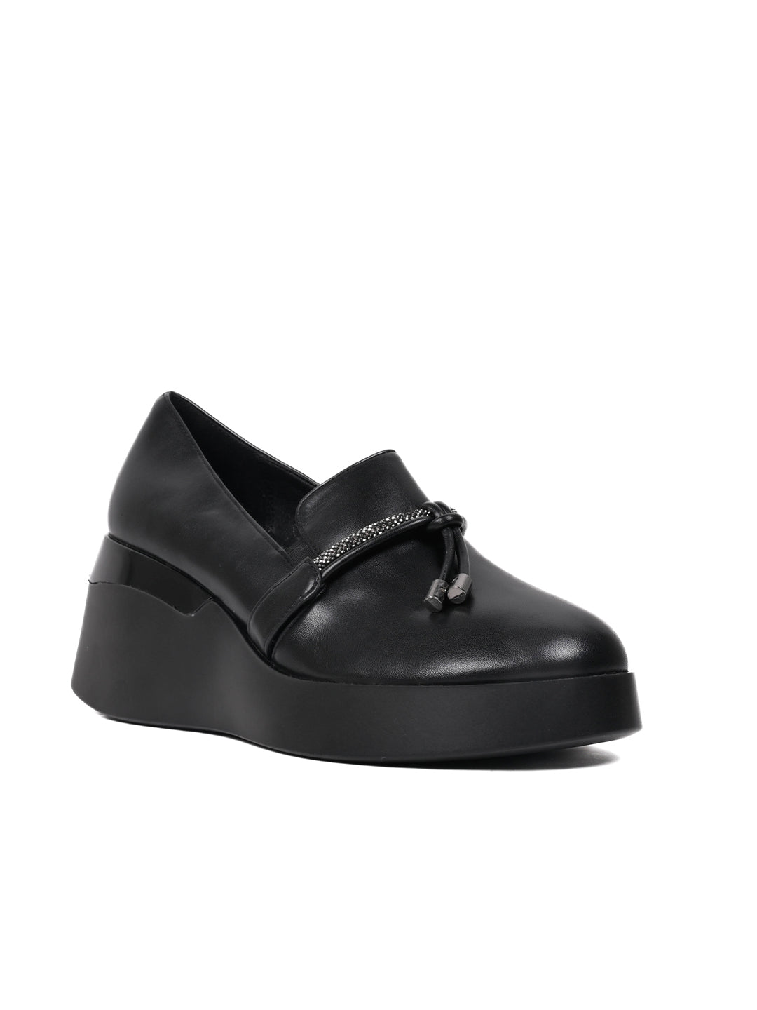 Women, Women Footwear, Black Loafers