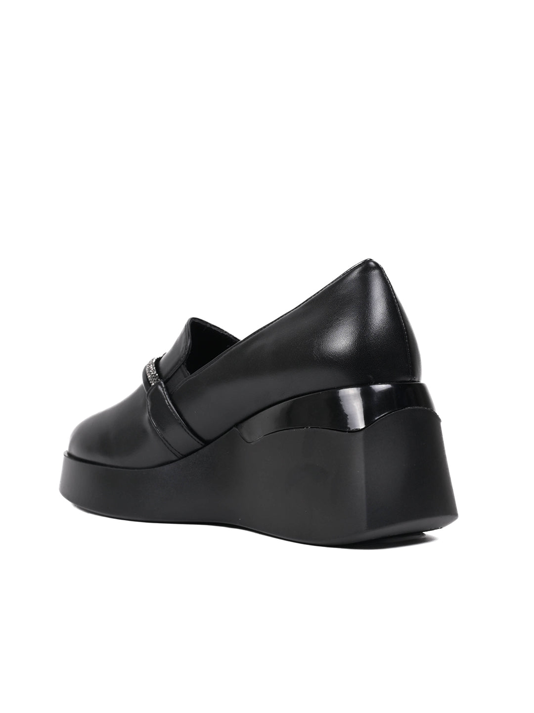 Women, Women Footwear, Black Loafers