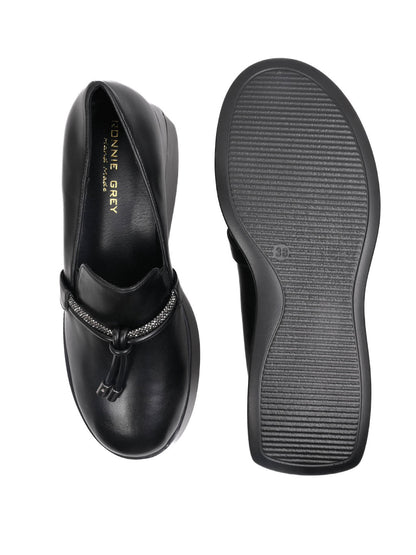 Women, Women Footwear, Black Loafers