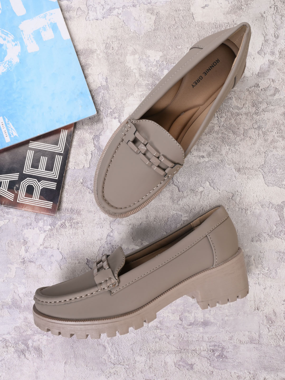 Women, Women Footwear, Khaki Loafers