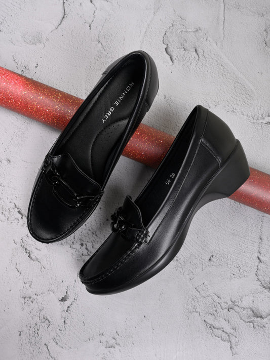 Women, Women Footwear, Black Loafers