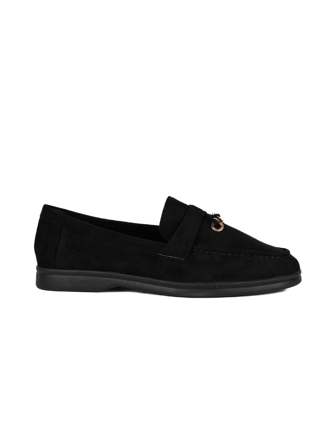 Women, Women Footwear, Black Loafers