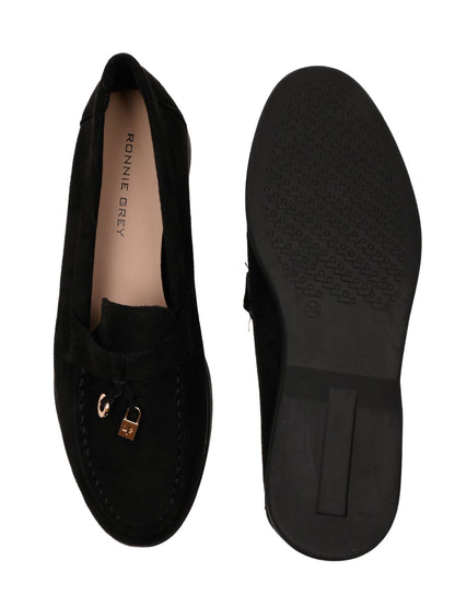 Women, Women Footwear, Black Loafers