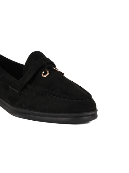 Women, Women Footwear, Black Loafers