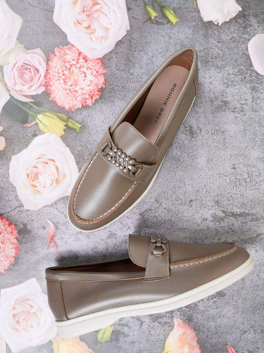 Women, Women Footwear, Khaki Loafers