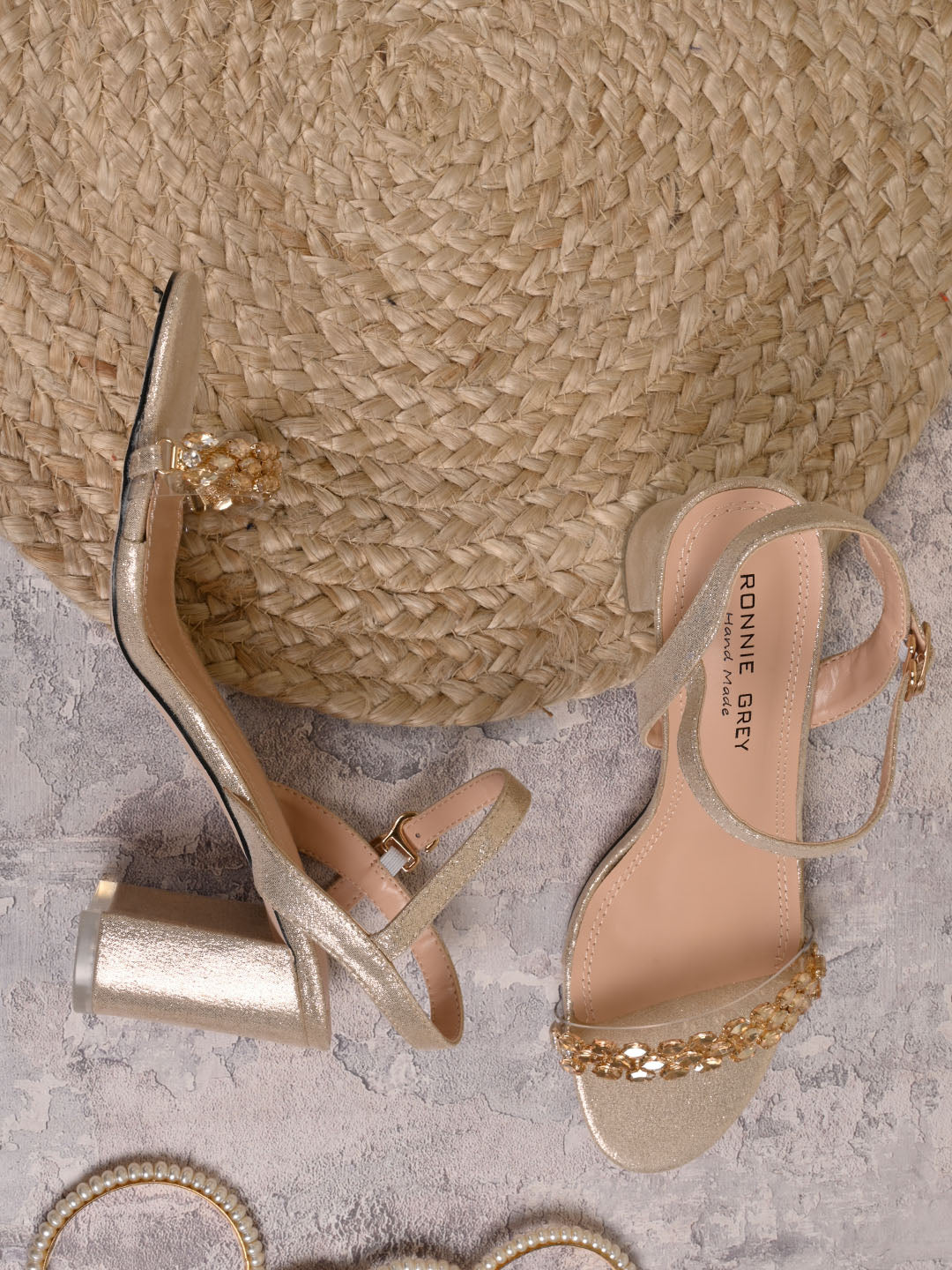 Women, Women Footwear, Gold Sandals