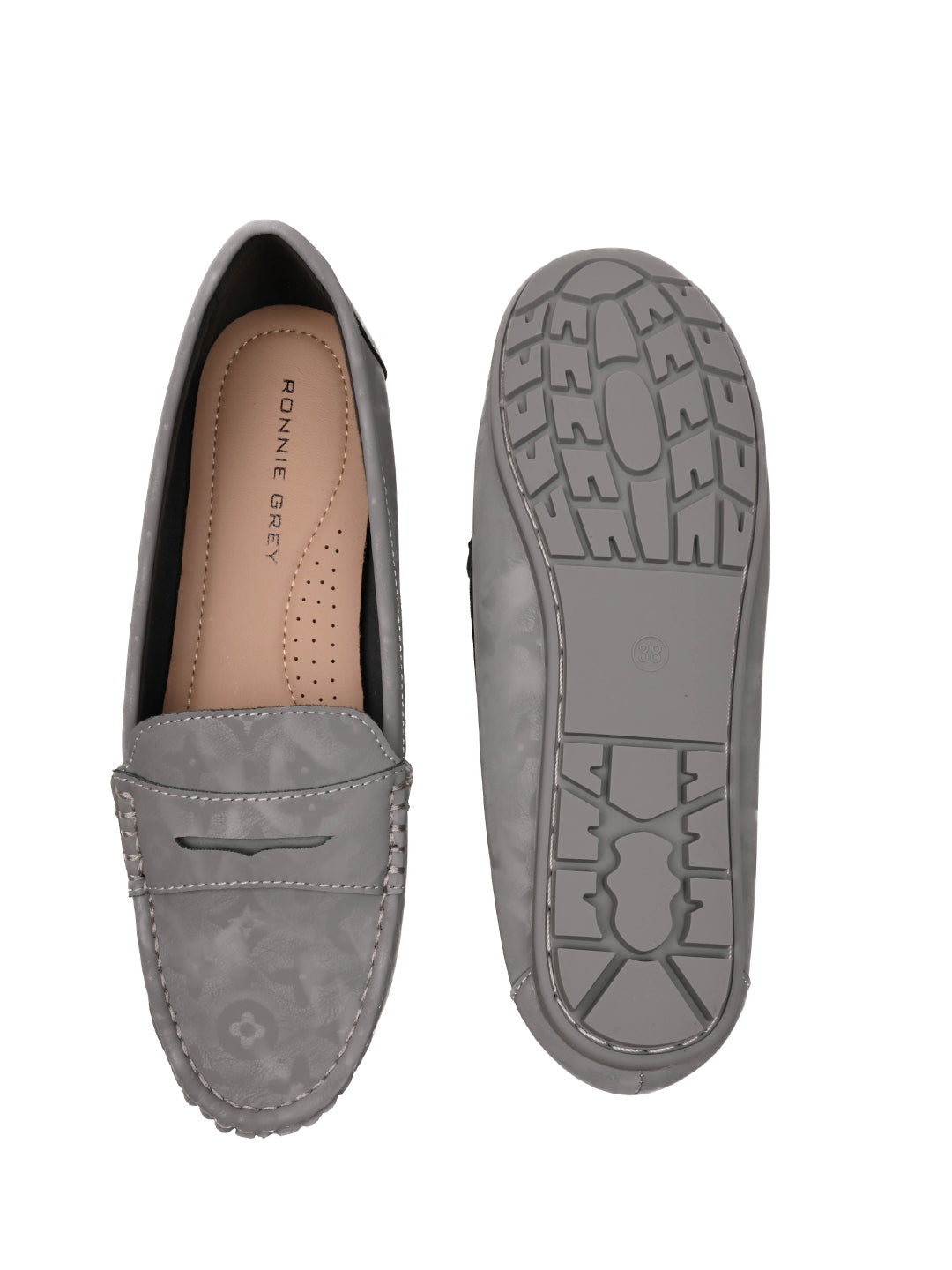 Women, Women Footwear, Grey Loafers