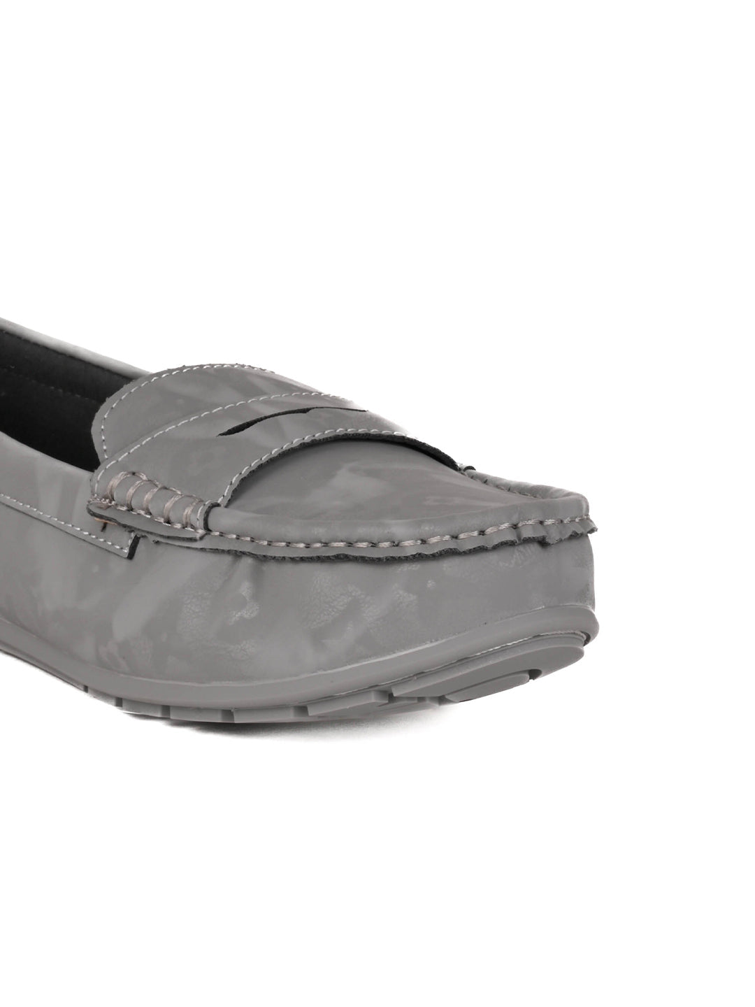 Women, Women Footwear, Grey Loafers