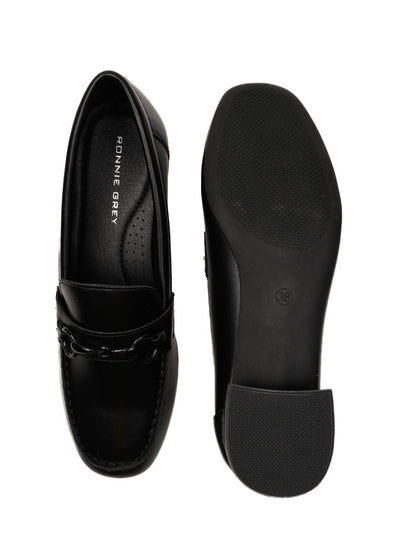 Women, Women Footwear, Black Loafers