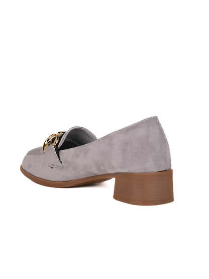 Women, Women Footwear, Grey Loafers