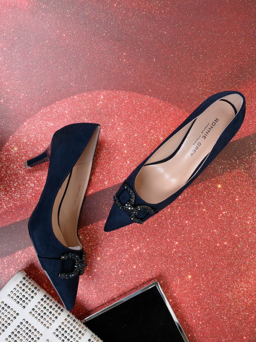 Women, Women Footwear, Navy Blue Pumps