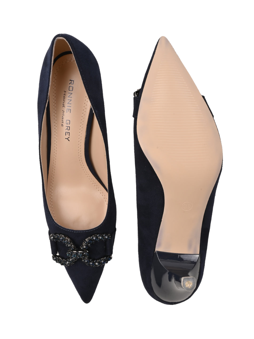 Women, Women Footwear, Navy Blue Pumps