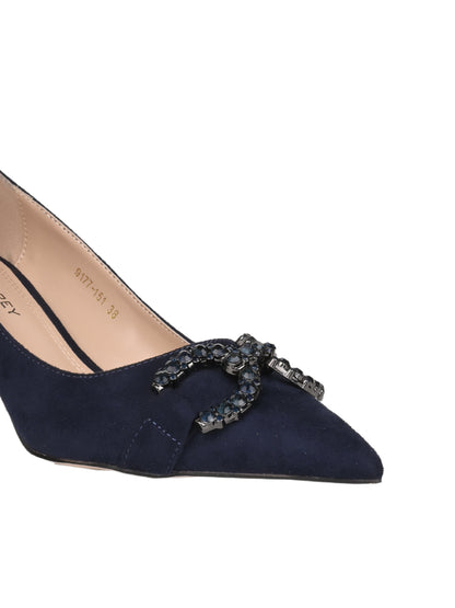 Women, Women Footwear, Navy Blue Pumps