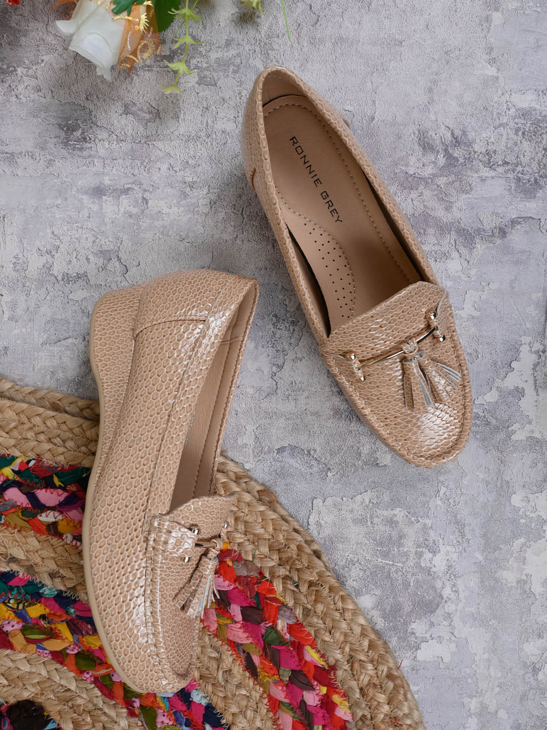 Women, Women Footwear, Beige Loafers