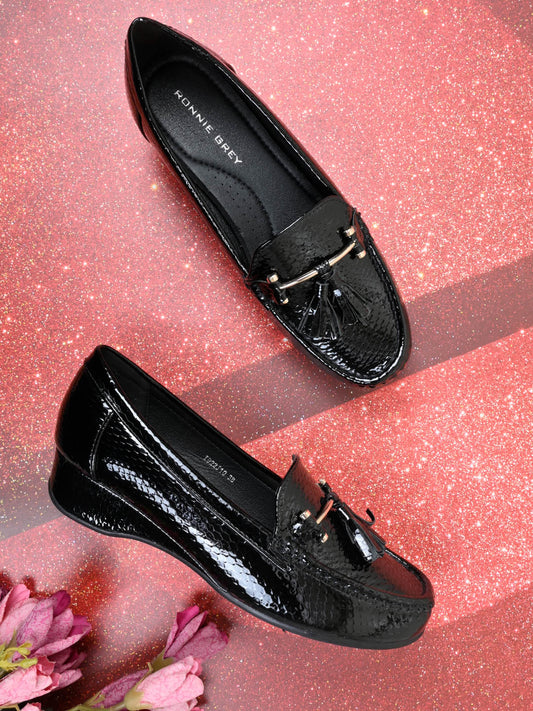 Women, Women Footwear, Black Loafers