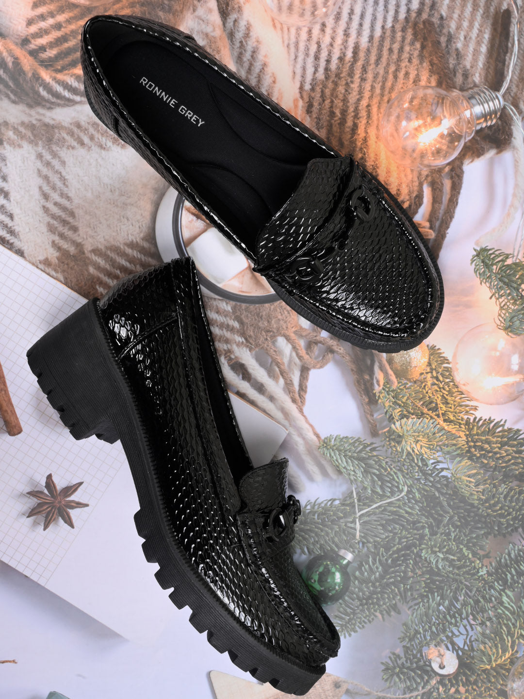 Women, Women Footwear, Black Loafers