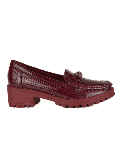 Women, Women Footwear, Maroon Loafers