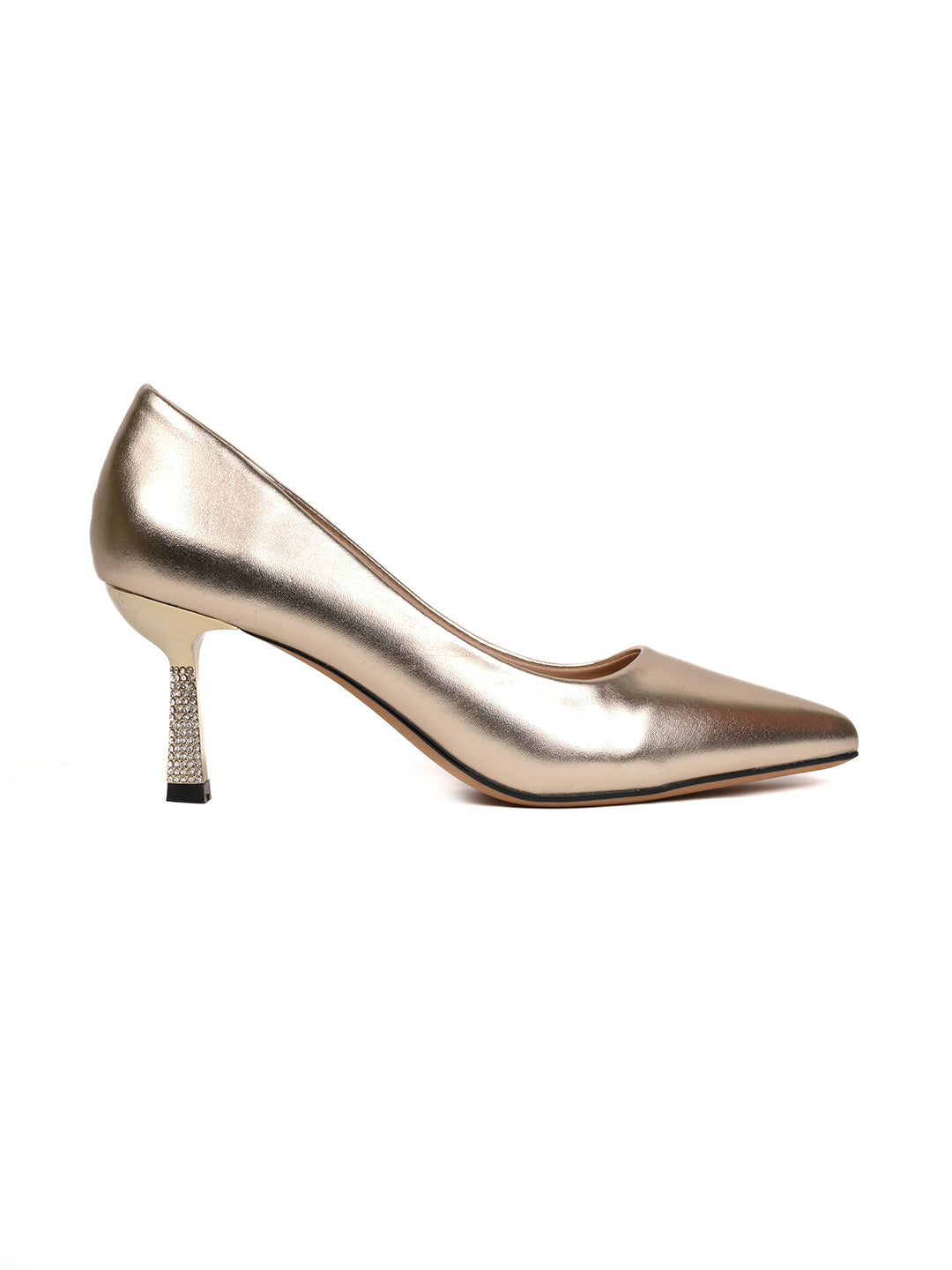 Women, Women Footwear, Gold Pumps