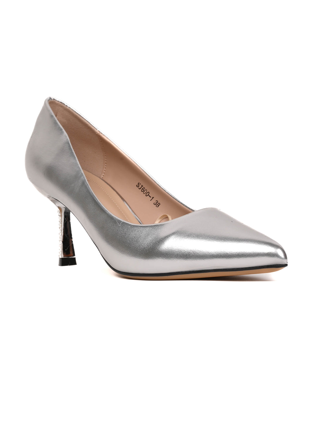 Women, Women Footwear, Silver Pumps