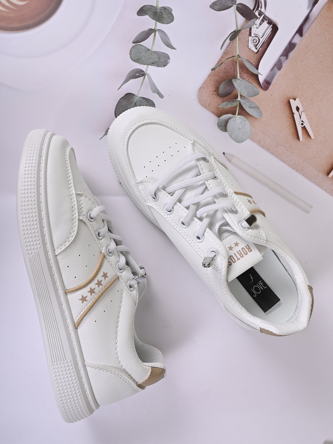 Women, Women Footwear, White Sneakers