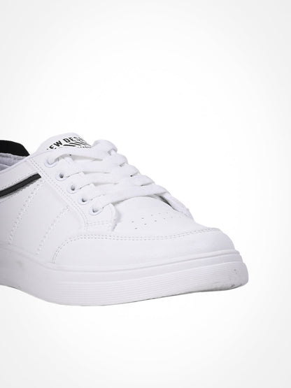 Women White & Black Embroidered Sneakers